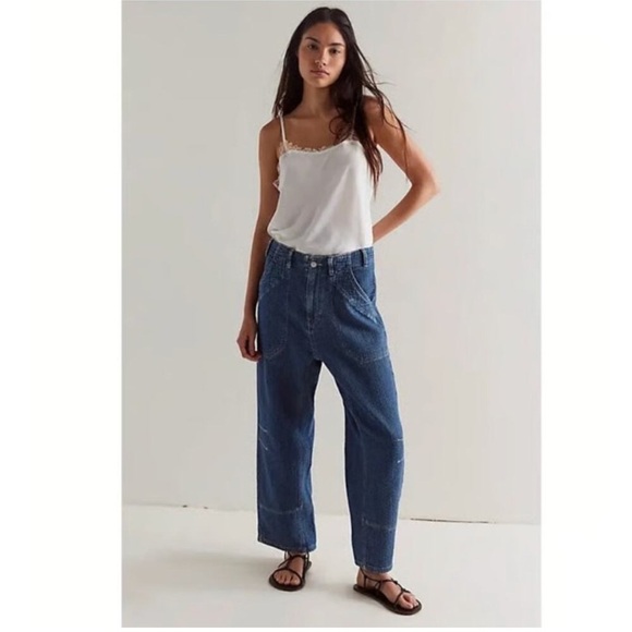 Free People Midnight Voyage Harem Barrel Crop Jeans - Picture 16 of 16